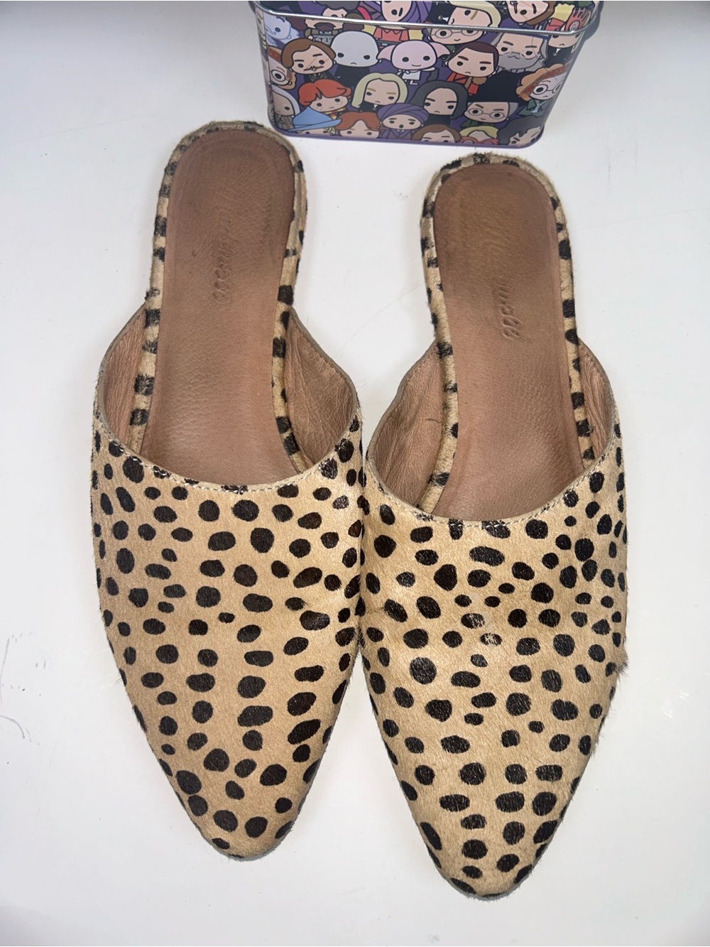 Madewell Cheetah Print Slip-On Mules in Tan and Black - Picture 3 of 12